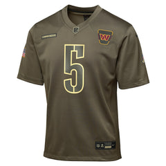 Jayden Daniels Washington Commanders Youth 2025 Salute to Service Game Jersey - Olive Jerseys