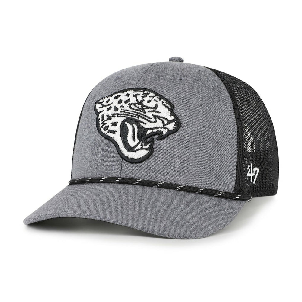 Jacksonville Jaguars '47 Carbon Rope Trucker Adjustable Hat - Heather Charcoal Hats