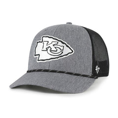 Kansas City Chiefs '47 Carbon Rope Trucker Adjustable Hat - Heather Charcoal Hats
