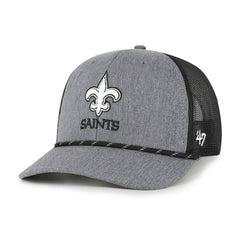 New Orleans Saints '47 Carbon Rope Trucker Adjustable Hat - Heather Charcoal Hats