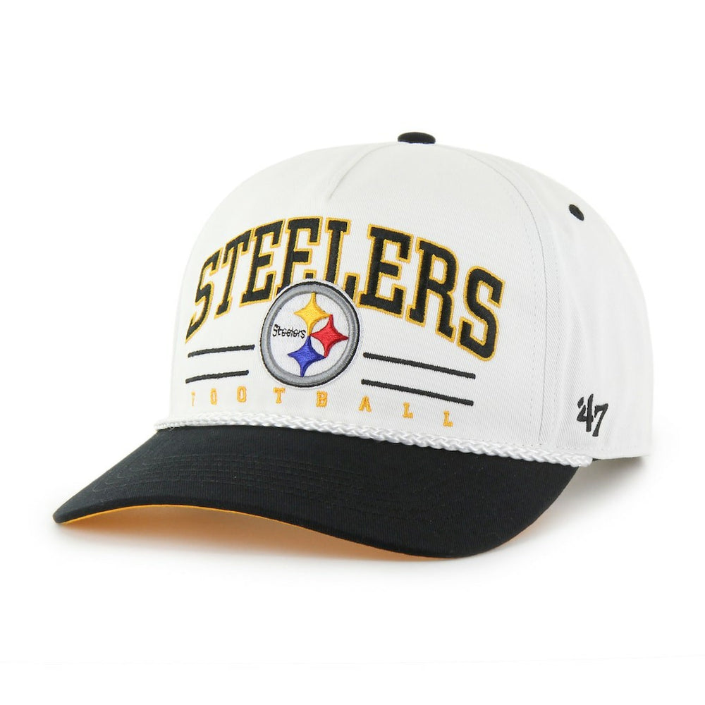 Pittsburgh Steelers '47 Roscoe Two-Toned Hitch Adjustable Hat - White/Black Hats