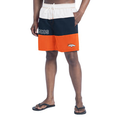 Denver Broncos G-III Sports by Carl Banks Sunrise Volley Swim Shorts - Orange/Navy Shorts