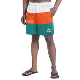 Miami Dolphins G-III Sports by Carl Banks Sunrise Volley Swim Shorts - Aqua/Orange Shorts
