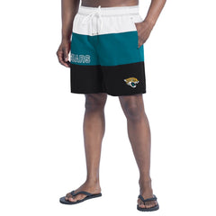 Jacksonville Jaguars G-III Sports by Carl Banks Sunrise Volley Swim Shorts - Black/Teal Shorts