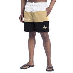 New Orleans Saints G-III Sports by Carl Banks Sunrise Volley Swim Shorts - Black/Gold Shorts