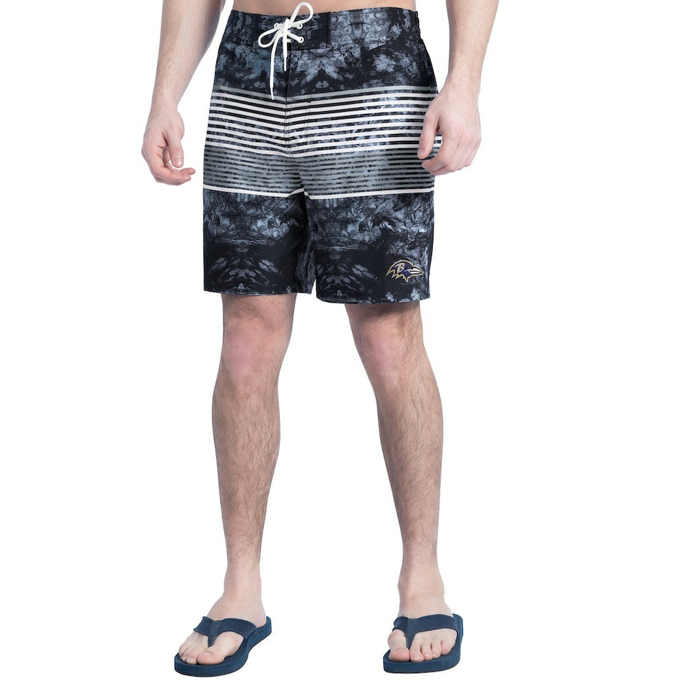 Baltimore Ravens G-III Sports by Carl Banks Horizon Volley Swim Shorts - Black/Gray Shorts