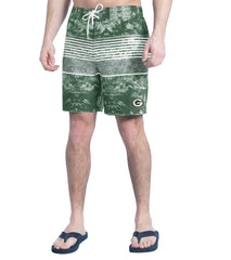Green Bay Packers G-III Sports by Carl Banks Horizon Volley Swim Shorts - Green/Gray Shorts