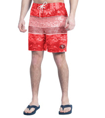 San Francisco 49ers G-III Sports by Carl Banks Horizon Volley Swim Shorts - Scarlet/Gray Shorts