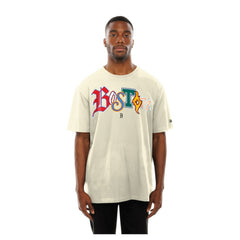 Boston Red Sox New Era Ransom Note Oversized T-Shirt - Cream T-shirts