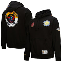 Golden State Warriors Hardwood Classics Blackout Collection Pullover Hoodie Black - Mitchell & Ness