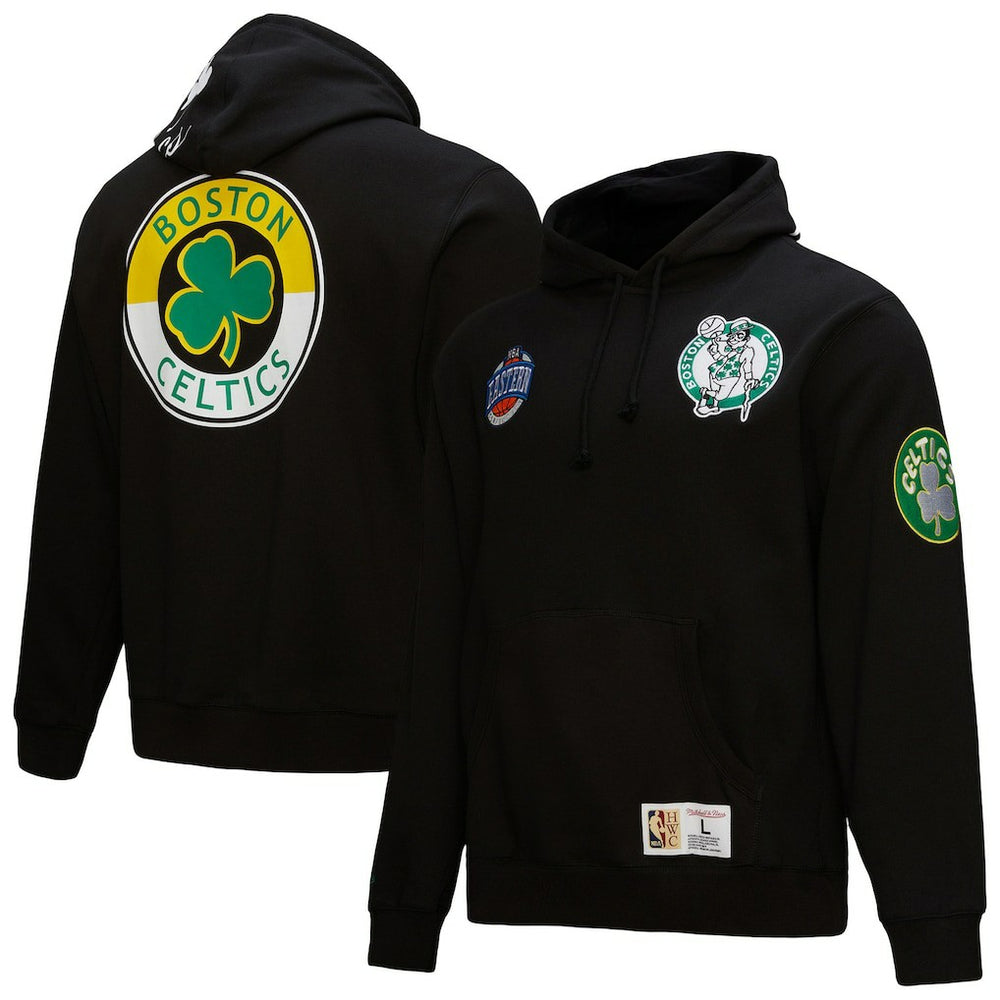 Boston Celtics Hardwood Classics Blackout Collection Pullover Hoodie Black - Mitchell & Ness