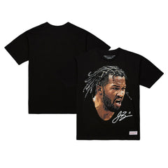 Jalen Brunson NBA Unisex Real Big Face Player T-Shirt Black - Mitchell & Ness