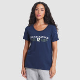 Seattle Seahawks Women's 2025 Rivalries Collection Slub Dri-FIT T-Shirt - College Navy T-shirts