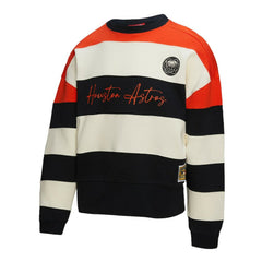 Houston Astros Mitchell & Ness Women's Cooperstown Collection Blocked Fleece Pullover Sweatshirt- Orange/Black Pullover