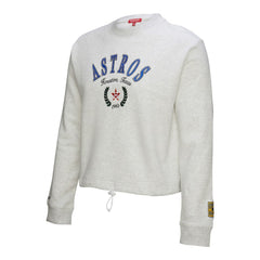 Houston Astros Mitchell & Ness Women's Cropped Toggle Pullover Sweatshirt - Heather Gray Pullover