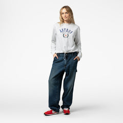 Houston Astros Mitchell & Ness Women's Cropped Toggle Pullover Sweatshirt - Heather Gray Pullover