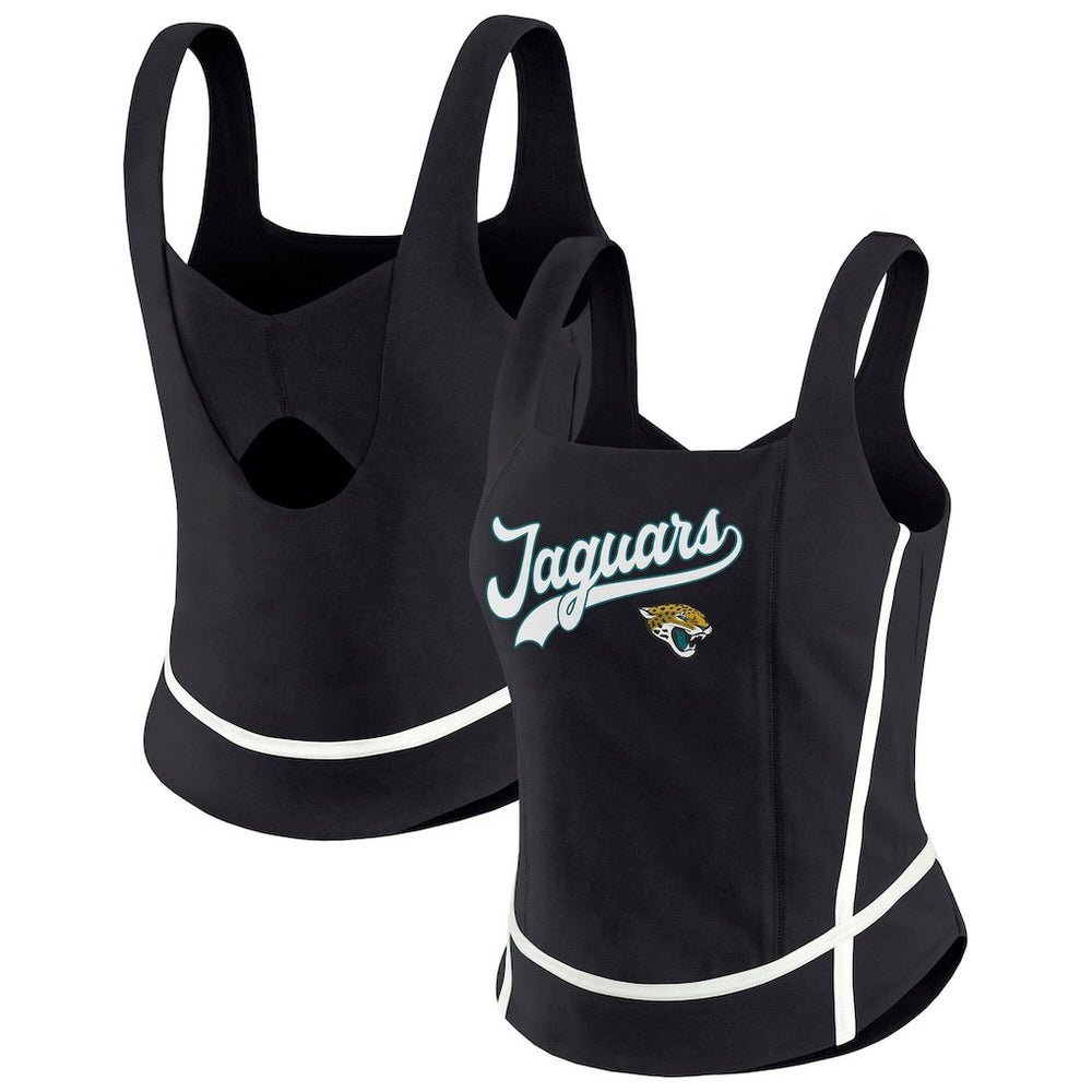 Jacksonville Jaguars WEAR by Erin Andrews Women's Square Neck Tank Top - Black Tops