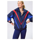 New York Yankees Terez Women's Ripstop Chevron Quarter-Zip Pullover - Navy Pullover