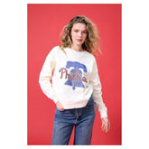 Philadelphia Phillies Terez Women's Oversized Gemstone Logo Sweatshirt - Cream Sweatshirts