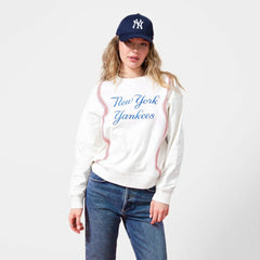 New York Yankees Terez Women's Baseball Stitch Pullover Sweatshirt - Cream Pullover