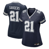 Deion Sanders Dallas Cowboys Women's Team Retired Player Game Jersey - Navy Jerseys