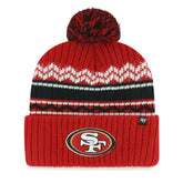 San Francisco 49ers '47 Youth Polar Vortex Cuffed Knit Hat with Pom - Scarlet Hats