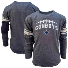 Dallas Cowboys Wes & Willy Youth Football Long Sleeve T-Shirt - Navy T-shirts