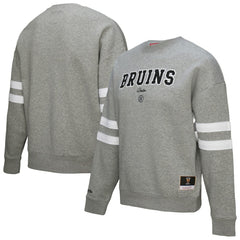 Boston Bruins Mitchell & Ness Women's Logo Lightweight Pullover Sweatshirt - Heather Gray | US 202679016