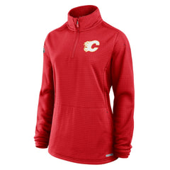 Calgary Flames Fanatics Women's Authentic Pro Rink Quarter-Zip Pullover - Red | US 202679686