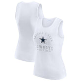 Dallas Cowboys WEAR by Erin Andrews Women's Ribbed Graphic Tank Top - White Tops
