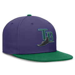 Tampa Bay Rays Nike True Primetime Two-Tone Performance Fitted Hat - Purple/Green Hats