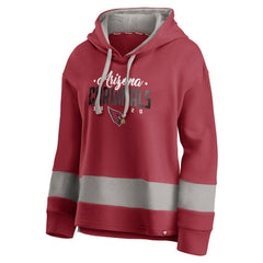 Arizona Cardinals Women's Huddle Up Fundamental Fleece Color Block Pullover Hoodie - Cardinal/Gray Hoodies