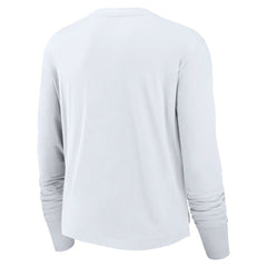 Las Vegas Raiders Women's Large Logo Cropped Long Sleeve Fashion T-Shirt - White T-shirts