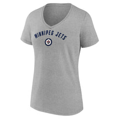 Winnipeg Jets Fanatics Women's V-Neck T-Shirt - Gray | US 202683628