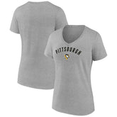 Pittsburgh Penguins Fanatics Women's V-Neck T-Shirt - Gray | US 202683630