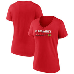 Chicago Blackhawks Fanatics Women's V-Neck T-Shirt - Red | US 202683634