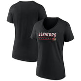 Ottawa Senators Fanatics Women's V-Neck T-Shirt - Black | US 202683637