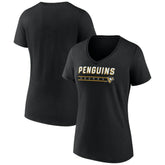 Pittsburgh Penguins Fanatics Women's V-Neck T-Shirt - Black | US 202683640
