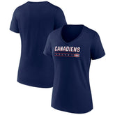 Montreal Canadiens Fanatics Women's V-Neck T-Shirt - Navy | US 202683644
