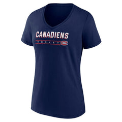 Montreal Canadiens Fanatics Women's V-Neck T-Shirt - Navy | US 202683644