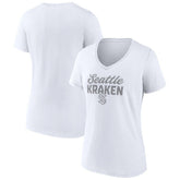 Seattle Kraken Fanatics Women's White Out V-Neck T-Shirt | US 202683647