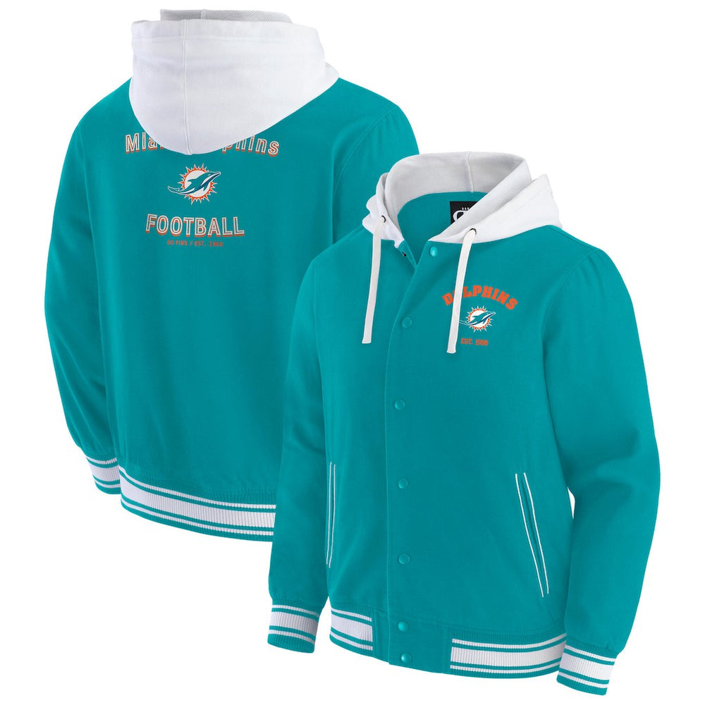 Miami Dolphins Darius Rucker Collection Full-Snap Hoodie Jacket - Aqua Hoodies