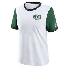 New York Jets Women's Rewind Ringer Tri-Blend T-Shirt - White T-shirts