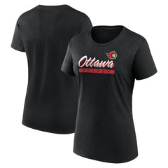 Ottawa Senators Fanatics Women's Risk Cotton T-Shirt - Black | US 202683900