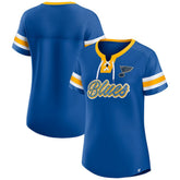St. Louis Blues Fanatics Women's Iconic Athena Lace-Up T-Shirt - Blue | US 202683982