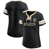 Vegas Golden Knights Fanatics Women's Iconic Athena Lace-Up T-Shirt - Black | US 202683985