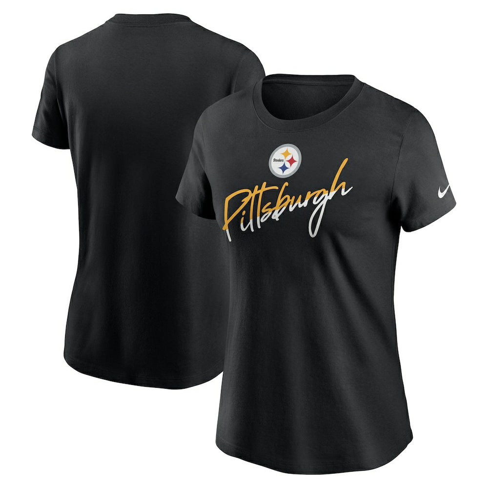 Pittsburgh Steelers Women's Team City Roll T-Shirt - Black T-shirts