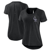 Colorado Rockies Nike Women's Summer Breeze Raglan Fashion T-Shirt - Heather Black T-shirts