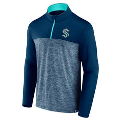 Seattle Kraken Fanatics Iconic Defender Quarter-Zip Jacket - Deep Sea Blue | US 202684944