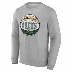 Milwaukee Bucks True Classics Hard Color Fleece Pullover Sweatshirt Gray - Fanatics
